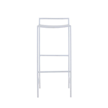 Svelte 30" Coastal Contemporary Iron Saddle-Seat Low-Back Bar Stool with Foot Rest - JONATHAN Y
